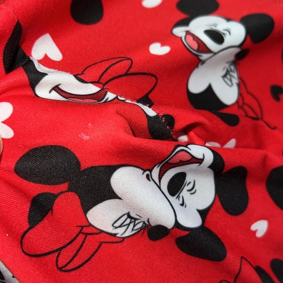 Toddler girl Mickey and Minnie short sleeve pajama set with ruffled cap sleeves - Picture 7 of 11
